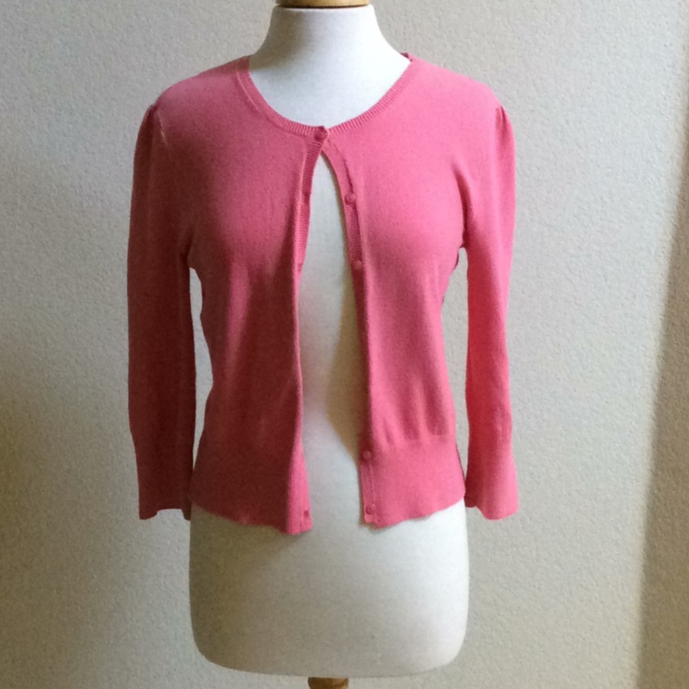 Salmon Pink Cardigan Sweater